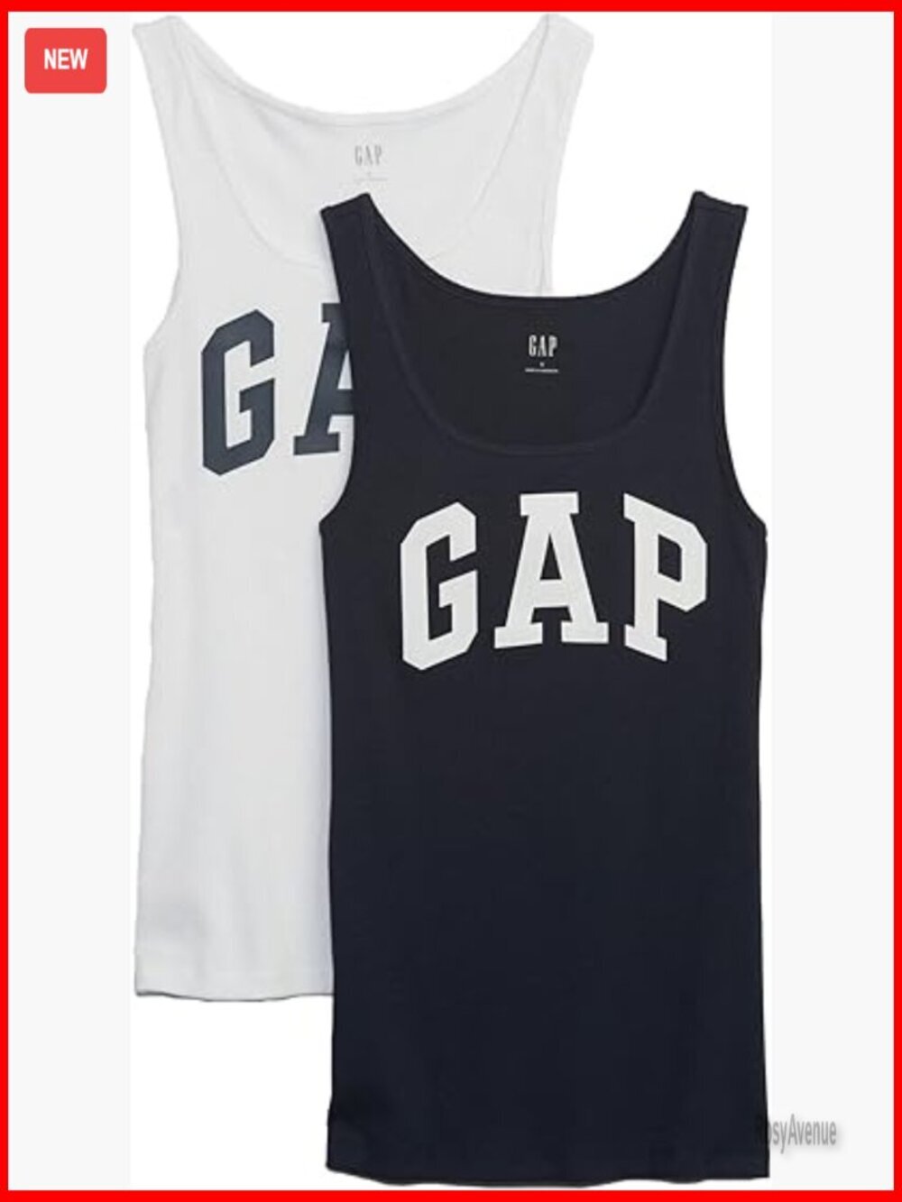 2-Pack Ribbed Cotton Tank Tops, Regular Fit, Sleeveless for Yoga